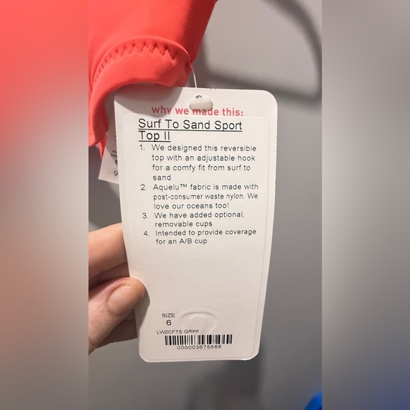 NWT Lululemon Surf To Sand Sport Top II - Grapefruit - Picture 4 of 6